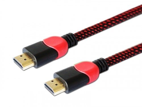 Kabel HDMI 2.0 dedykowany do PC czerwono-czarny 3 m, GCL-04